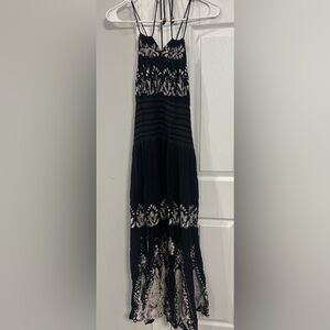 Black Embroidered Maxi Dress